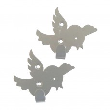 Набор крючков (2шт) Птицы, серебряный, металл