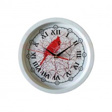 Часы Птица красная, металл, 28.2 см