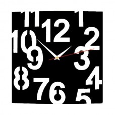 Часы Квадрат черный металл, 30х30 см