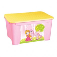 Ящик для игрушек с аппликацией  розовый