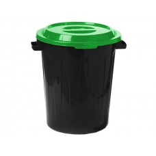Бак 90л для мусора с ярко-зеленой крышкой