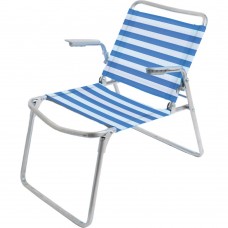 Кресло-шезлонг складное, сине-белые полоски