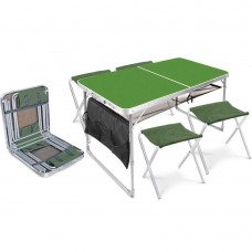 Набор: стол складной + 4 стула складные дачные, хаки-хаки
