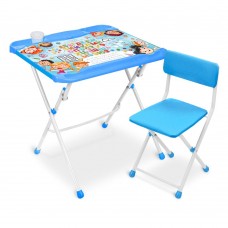 Комплект детской мебели  «Ника» с азбукой в кругу друзей  (стол-парта 600+пенал+стул)