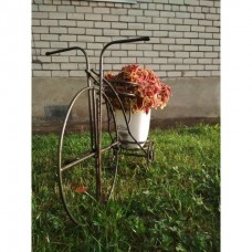 Подставка для цветов на 2 горшка «Велосипед», бронзовый антик