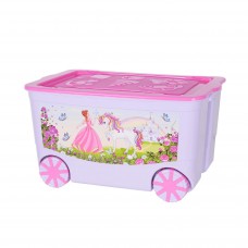 Ящик для игрушек "KidsBox" на колёсах Принцесса 613*408*335мм лавандов.-розовый	