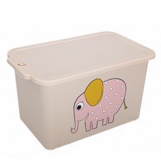 Контейнер для игрушек 15л Honey Animals (пудра, слон) 57х39,5х42см