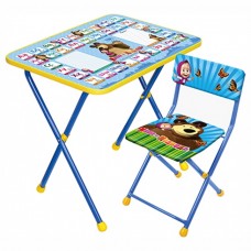 Комплект детской мебели Азбука 2: Маша и Медведь.с азбукой №2  (стол+стул мягк.моющ.) склад.
